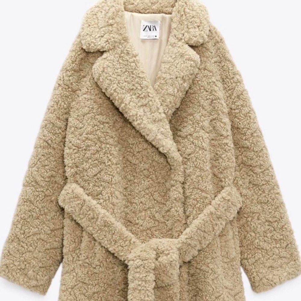 Zara long teddy coat